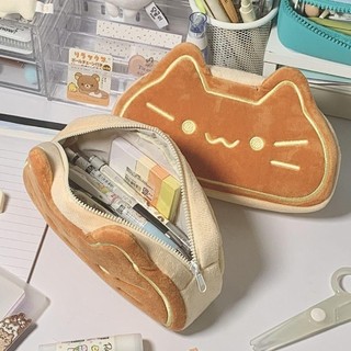 Túi Văn Phòng Phẩm, Túi Đựng Bút Quà Tặng Học Sinh Đa Năng, INS Star Little Cat Canvas Dung Tích Lớn Bút Chì Trường Văn Phòng