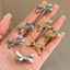 JVSUB 4 Cái / bộ Nơ Kẹp Tóc, Nơ Kim Loại Ngọt Ngào Nơ Vàng Thoáng Mát Kẹp Tóc, Thời Trang Cá Tính Mini Side Clip Mặc Thường Ngày