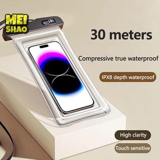 Ốp điện thoại chống nước trong suốt MeiShao Màn hình cảm ứng Túi kín bơi lặn Vỏ điện thoại
