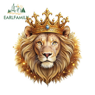EARLFAMILY Lion Head Graffiti Phim Hoạt Hình Dán Xe Máy Ván Trượt Điều Hòa Không Khí Đề Can Thời Trang Chống Trầy Xước Phụ Kiện Xe Hơi