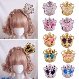 Vipdeal1 Lolita Công Chúa Tiara Vương Miện Luxuries Nhân Tạo Hoa Hồng Cosplay Mũ Đội Đầu Phụ Kiện Tóc Có Kẹp Ribb
