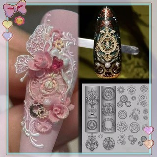 [beautifulhome] Bánh răng đồng hồ tinh tế Khuôn làm móng tay silicon 3D cho móng tay Charms DIY Nail Art Trang trí khuôn dập mềm Dụng cụ thiết kế làm móng tay [làm đẹp]