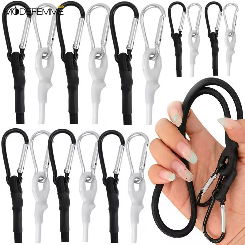 1 / 3 / 5 CÁI - Dây móc đôi hạng nặng | Bungee cao su 500D có móc hợp kim khóa | Đa năng để đi bộ đường dài, áo buộc dây xe tải & bánh răng ngoài trời