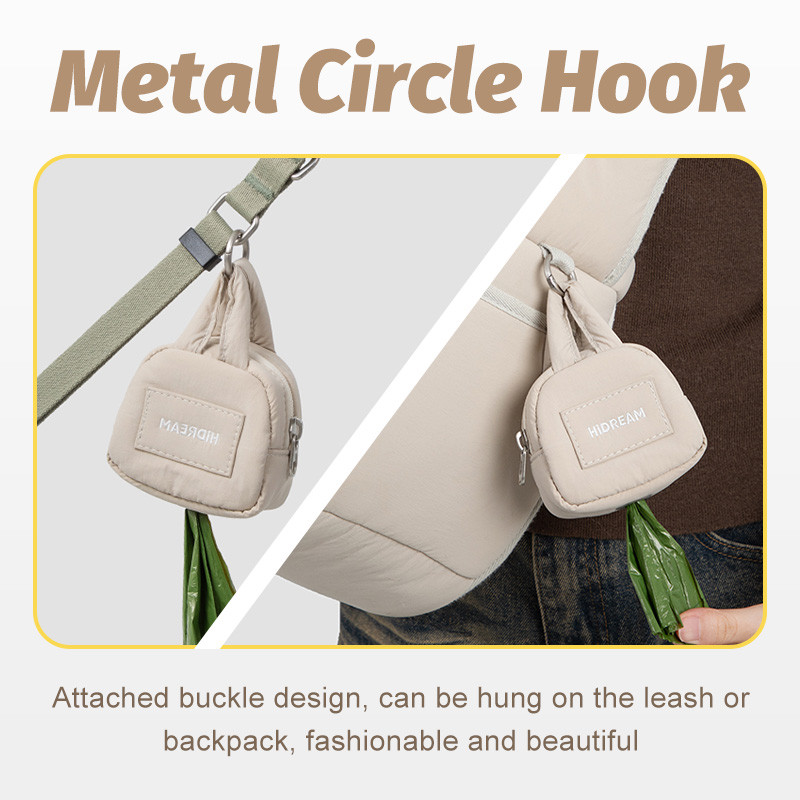 HamshMoc On-The-Go Poop Túi Carrier Quick Tear Dispenser Miệng Lớn Kẹp Móc Nylon Chống Thấm Nước Cho Chó Đi Bộ