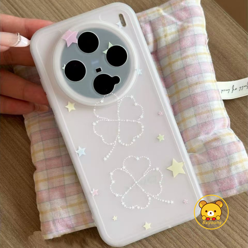 Vỏ Cỏ Bốn Lá May Mắn Cho Meizu 21 Note 20 18 17 16 Note 16 Pro Luck 08 5G 4G Ice Fog Phim Hoạt Hình Ốp lưng Mờ Mềm