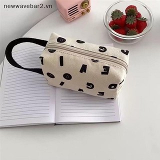 [Mới] Túi đựng mỹ phẩm chữ màu be đơn giản hợp thời trang Túi xách thời trang Du lịch Nhà vệ sinh di động Túi quà tặng dung tích lớn cho bé gái.