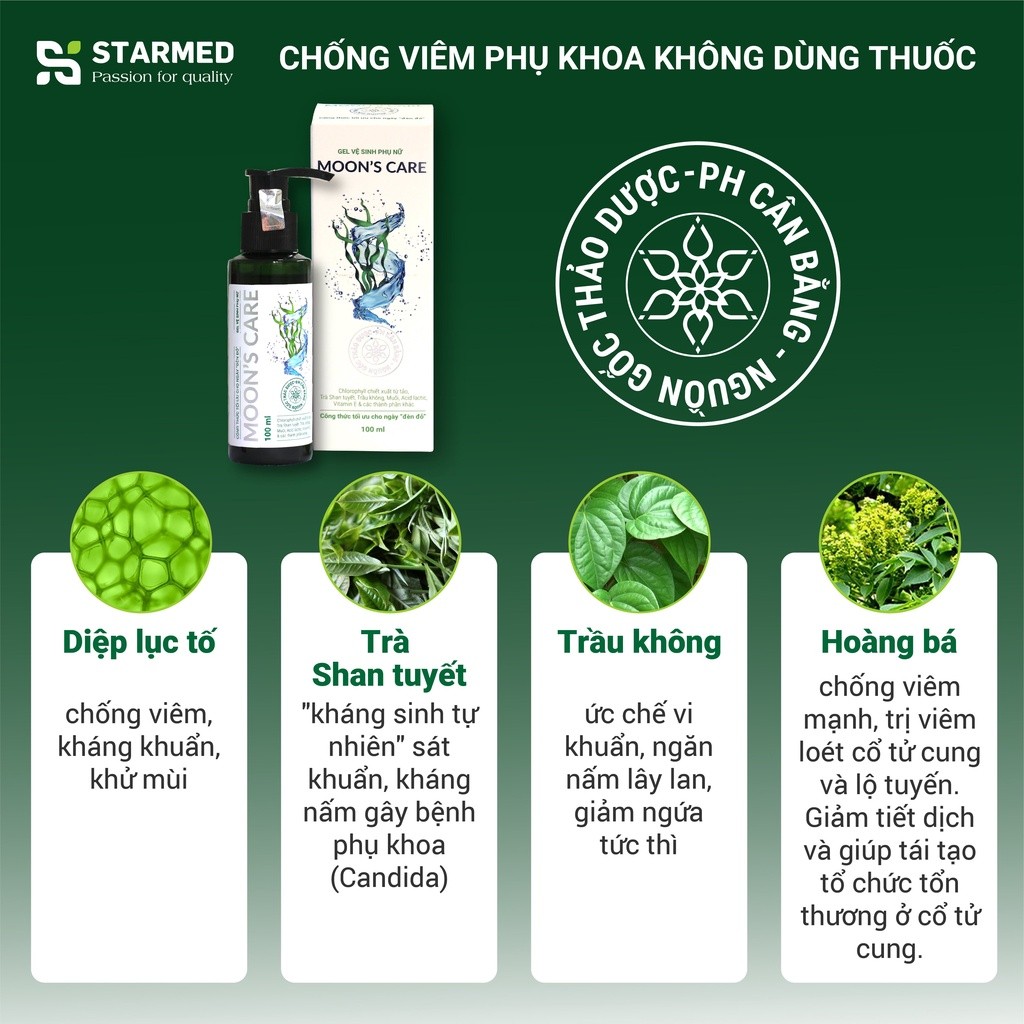 Dung dịch vệ sinh Moon's Care chiết xuất thiên nhiên ngăn ngừa viêm nấm ngứa cho phụ nữ sau sinh hoặc sau kỳ kinh nguyệt