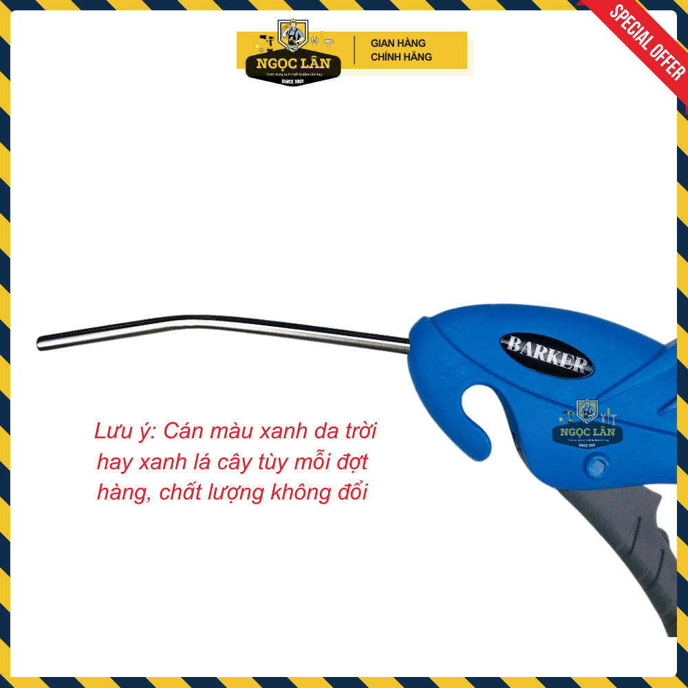 [Chính hãng] Dụng cụ xịt hơi, xì khô Barker 100mm mỏ cong thân nhựa cao cấp