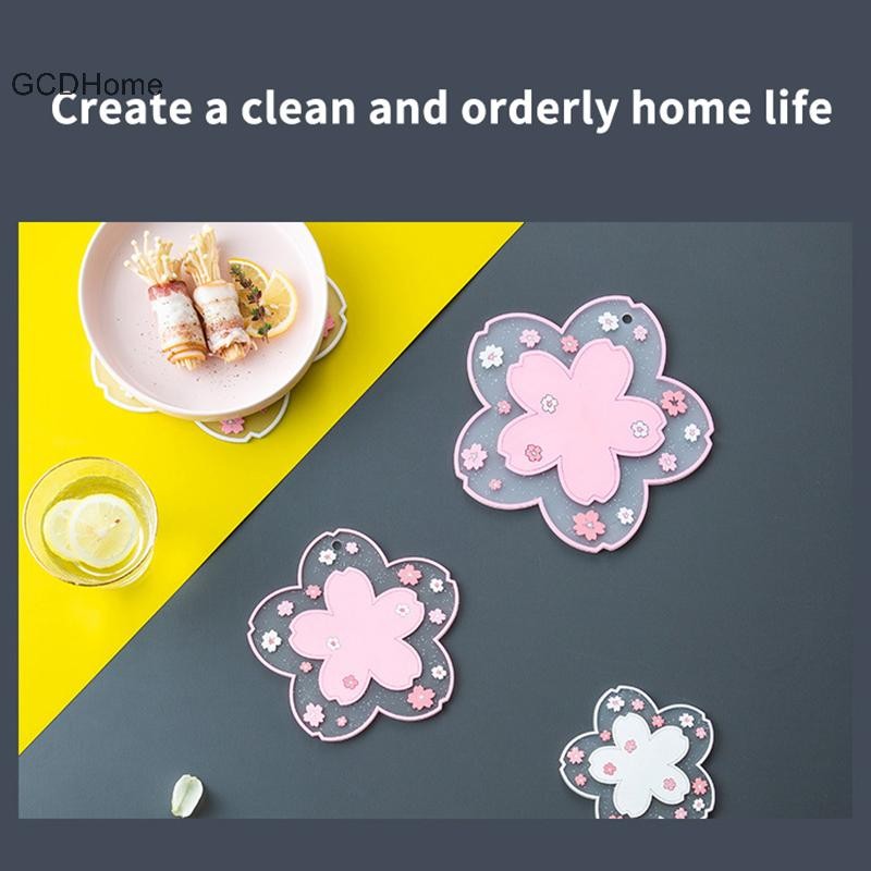 GCDHome PVC Hoa Hướng Dương Chịu Nhiệt Nồi Nóng Chống Trơn Trượt Coaster Thảm HOT
