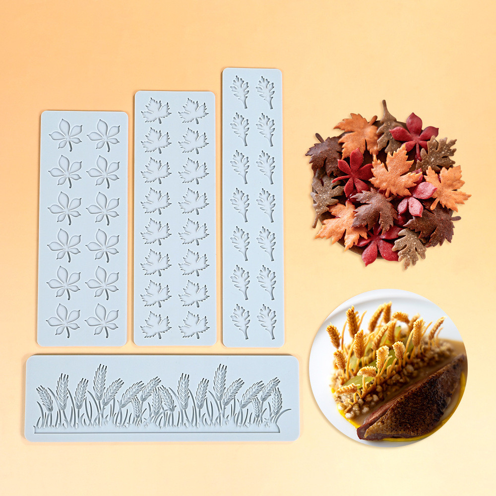 Rong Biển Động Vật Lúa Mì Gai Lá Sen Fondant Ren Thảm Khuôn Silicon Phân Tử Ẩm Thực In Khuôn Sô Cô La Khuôn Làm Bánh DIY