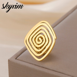 Trâm cài thép không gỉ mạ vàng 18K xoắn ốc, bền màu cho phụ kiện Skyrim