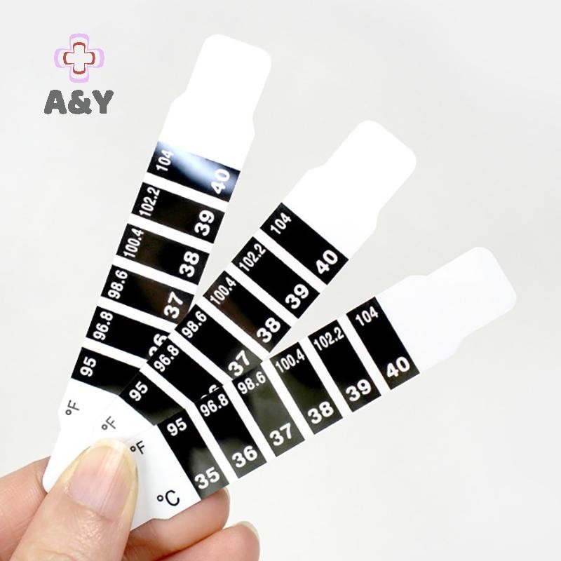 A & Y 5 / 10 Cái Trán Dải Nước Sốt Sữa Toàn Thân Bé Trẻ Em Kid Kiểm Tra Nhiệt Độ Miếng Dán Chăm Sóc Cho Bé.