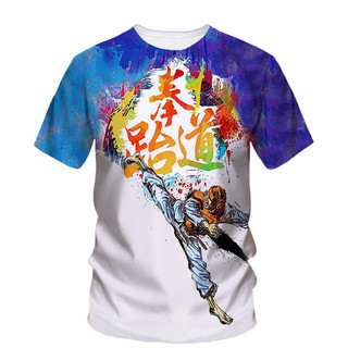 Mới 3D Taekwondo Karate Boxing In Áo Võ Thuật Wushu Graphic Tee Áo Sơ Mi Nam Kid Thoáng Mát Hip Hop Quần Áo Áo Áo Tee