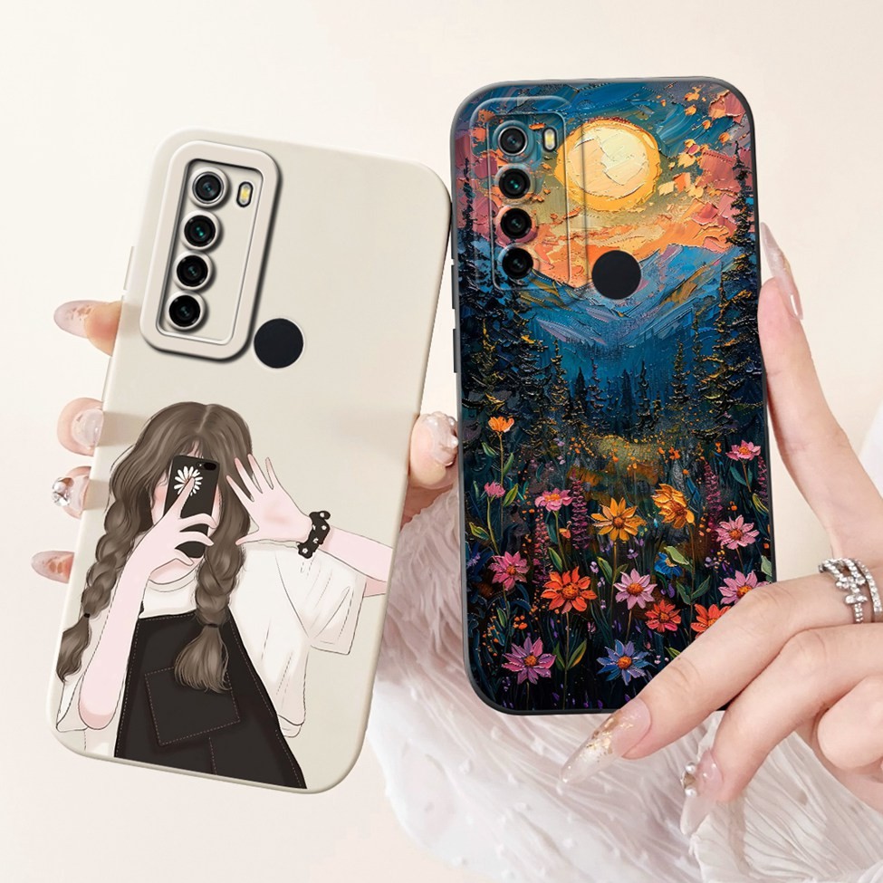 Ốp Lưng Cho Redmi Note 8 Bao Hoa Thời Trang Sang Trọng Kawaii Cô Gái Mèo Dễ Thương Chống Sốc Ốp Lưng Điện Thoại M1908C3JH M1908C3JG M1908C3JI