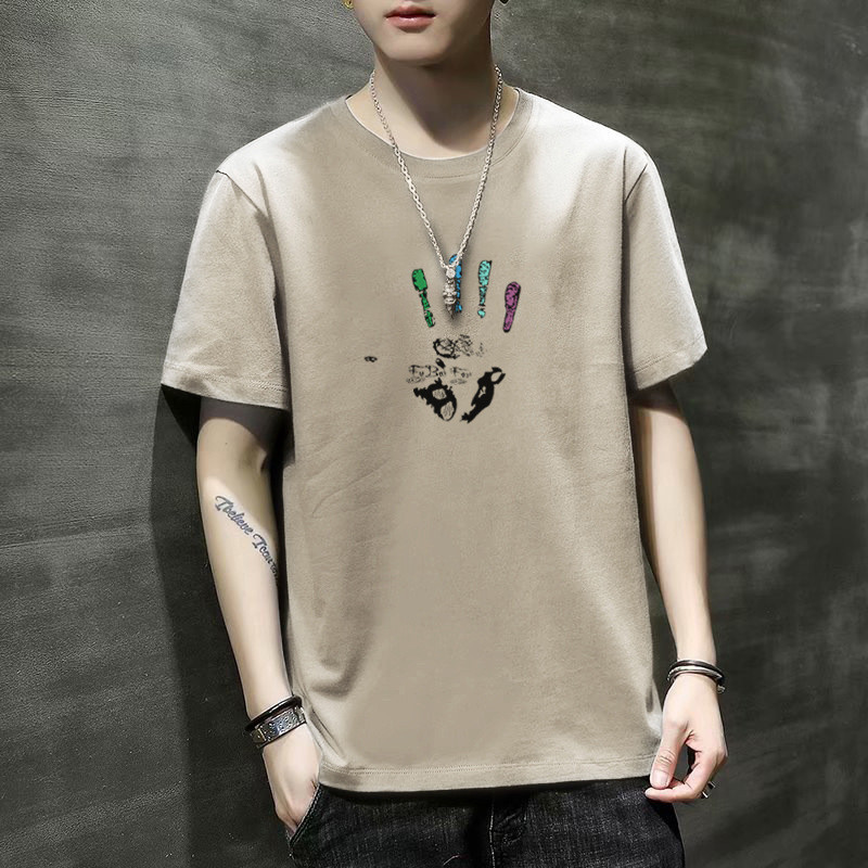 Phong Cách Mới Nam Ngắn Tay Áo Thun Phong Cách Hàn Quốc Mùa Hè Hợp Thời Trang Rời Thanh Niên Slim-fit Thường Ngày