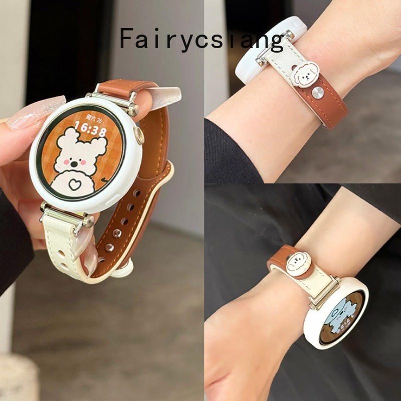 Dây đeo da mỏng 18mm 20mm 22mm cho Samsung Galaxy Watch 7 FE 6 5 Pro 4 Classic Active 2 Vòng tay phát hành nhanh