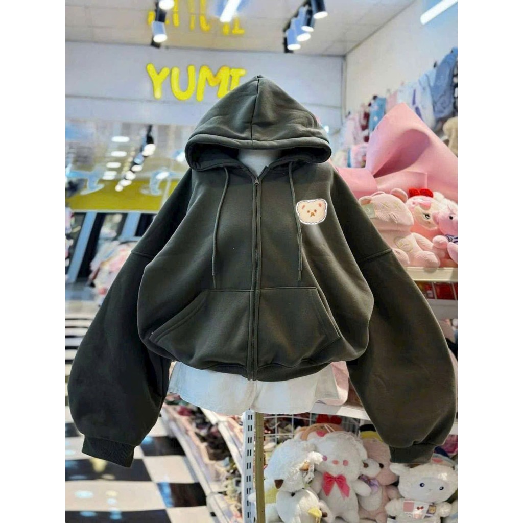 [ Rẻ Vô Địch ] Tổng Hợp Áo Khoác Nỉ Nam Nữ Form Rộng Tay dài Unisex - hình gấu dâu