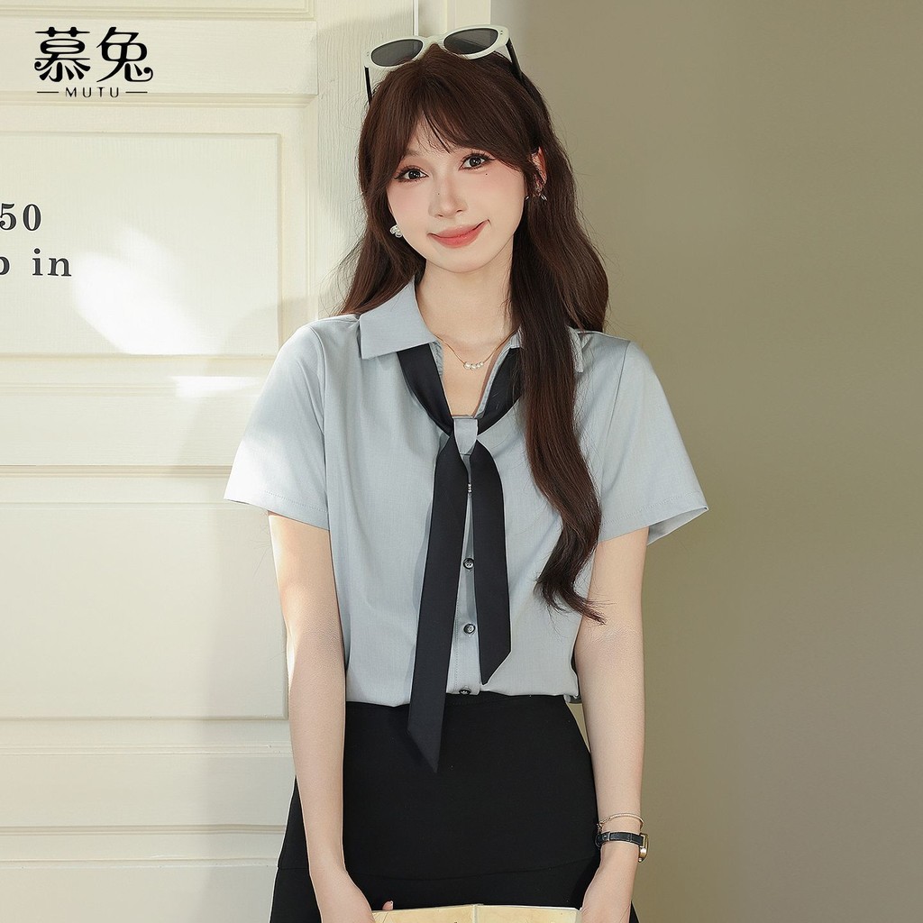 Mutu Áo Polo Nữ Phong Cách Hàn Quốc, Cổ Áo Sơ Mi Tay Ngắn Mỏng Nhẹ, Thích Hợp Mùa Hè 2026