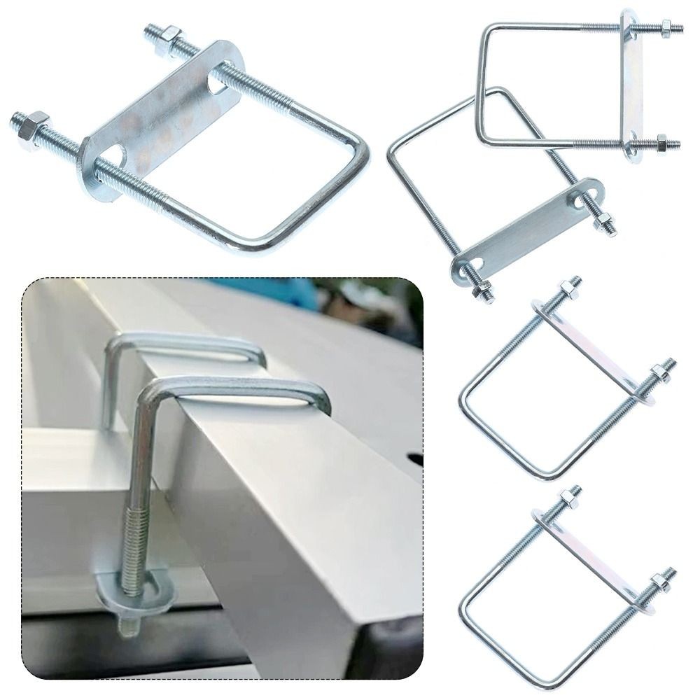 YOKEY 2 Bộ Kẹp U Ống, Kẹp Vuông Sắt Vít, Bu Lông Chữ U Góc Phải Có Vách Ngăn M6 Squa Bu Lông