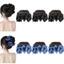 FUHUIOT Xanh Đen Nơ Chignon, Miếng Tóc Tổng Hợp Scrunchy Tóc Bun, Tính Khí Lông Tơ Tự Nhiên Phần Mở Rộng Tóc Bóng Đầu Tóc Giả Nữ