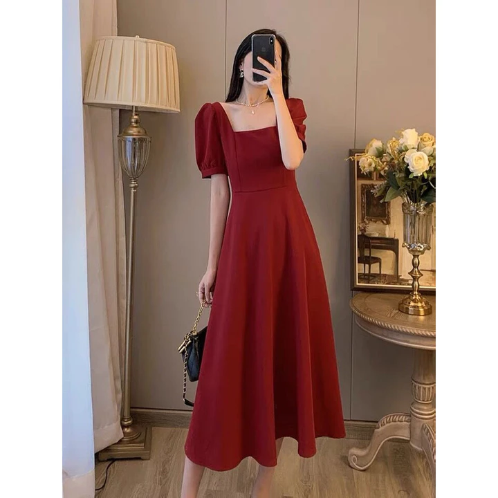 Váy dạ hội trắng Dễ thương Màu kem Tweed Vải dự tiệc Váy dài có khe bên Thoải mái khi mặc – 6