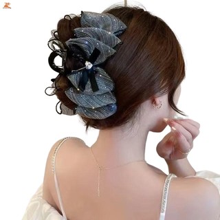 Móng vuốt tóc barrettes lưới nơ trang trí đơn giản, phù hợp cho phụ nữ và bé gái dùng hằng ngày