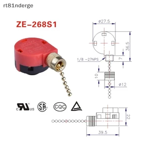 Quạt trần màu đỏ 4 dây Ge 3 tốc độ ZE-268S6 Quạt kéo điều khiển tốc độ n
