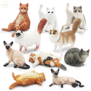 Mô Hình Mèo Xiêm Ragdoll Ba Tư Thật Sống Động, Tượng Nhỏ PVC Dễ Thương Trang Trí Xe Hơi