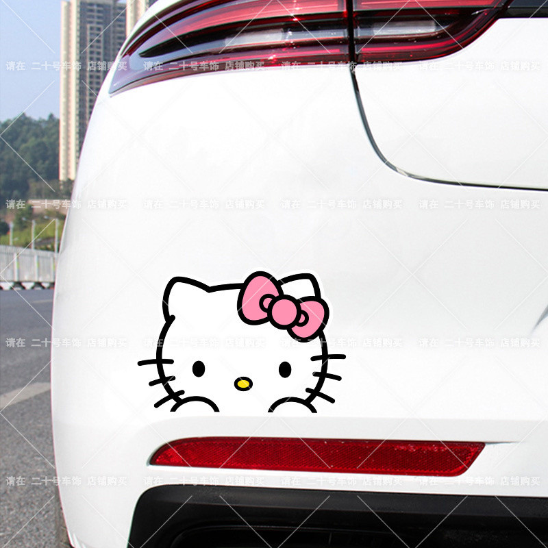 Hellokitty Cat Xe Máy Điện Miếng Dán Xe Hơi Nhãn Dán Trang Trí Cửa Kính