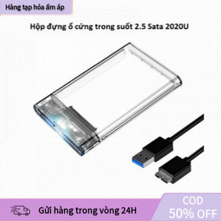 [COD] Vỏ Ổ Cứng 2.5 Inch USB 3.0 Trong Suốt – Gắn SATA III, Hỗ Trợ 2TB, Nắp Trượt, Loại Cao Cấp