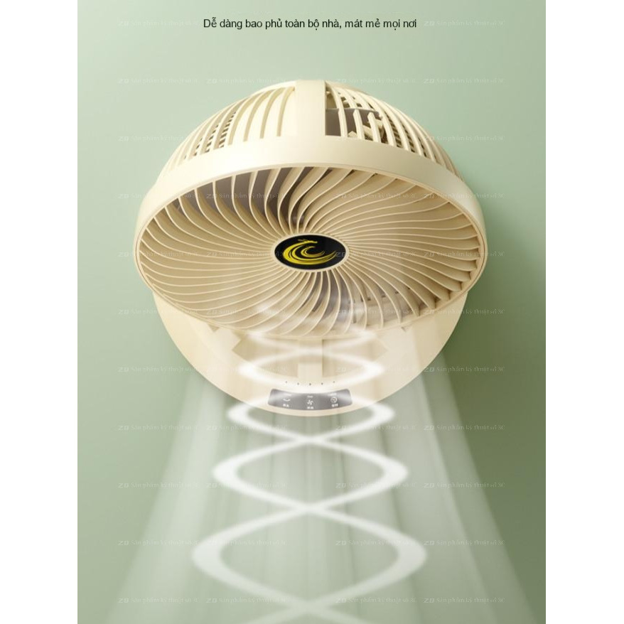 QUẠT TREO TƯỜNG ĐA NĂNG 2025 - Quạt mini gập gọn, gió mạnh 3 cấp độ, xoay 90° tự động, dùng cho nhà/văn phòng