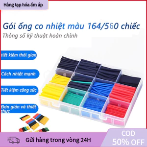 Bộ Hộp Ống Co Nhiệt Polyolefin – 164/560 Mẫu Cắt Sẵn Cách Nhiệt, Bọc Dây Cáp, Dùng Trong Gia Đình & Kỹ Thuật