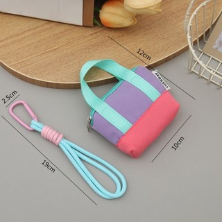 Tai nghe OIWLSAX321, Mini có dây đeo cổ tay Ví đựng tiền xu, Vỏ bảo vệ cáp màu hồng Canvas Dopaamine