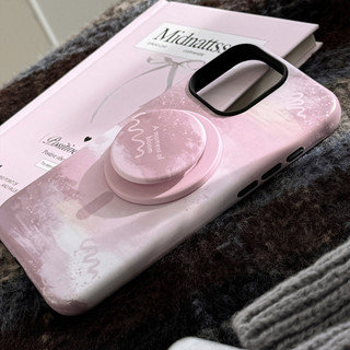 Phim Hoạt Hình Dễ Thương Màu Hồng Từ Giá Đỡ PC Ốp Lưng Điện Thoại IPhone 16 15 15pro Max 13 Mini 14 14pro 14max 12 11 Pro Max IX XR SE2 Plus Bìa Cứng P5