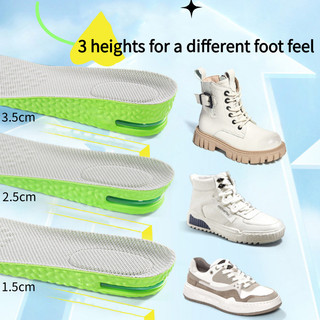 Đệm Không Khí Mới Tăng Chiều Cao Đế Thoáng Khí Mồ Hôi Và Đế Chống Mùi Miếng Lót Chống Sốc Cho Giày Thể Thao 1 Đôi