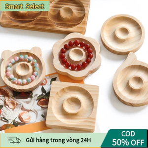 【COD】Khay Gỗ Nguyên Khối 10x10cm Trưng Bày Vòng Tay, Vòng Cổ, Phụ Kiện Đính Hạt