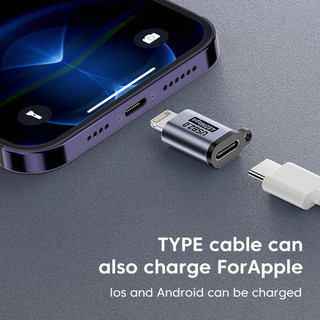 Bộ chuyển đổi Elough Type C sang lP Micro USB sang USB C Bộ chuyển đổi truyền dữ liệu sạc nhanh