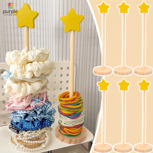 Giá đựng băng đô bằng gỗ - Giá đỡ dây buộc tóc dễ thương dọc - Kệ trưng bày vòng tay trang sức đa năng