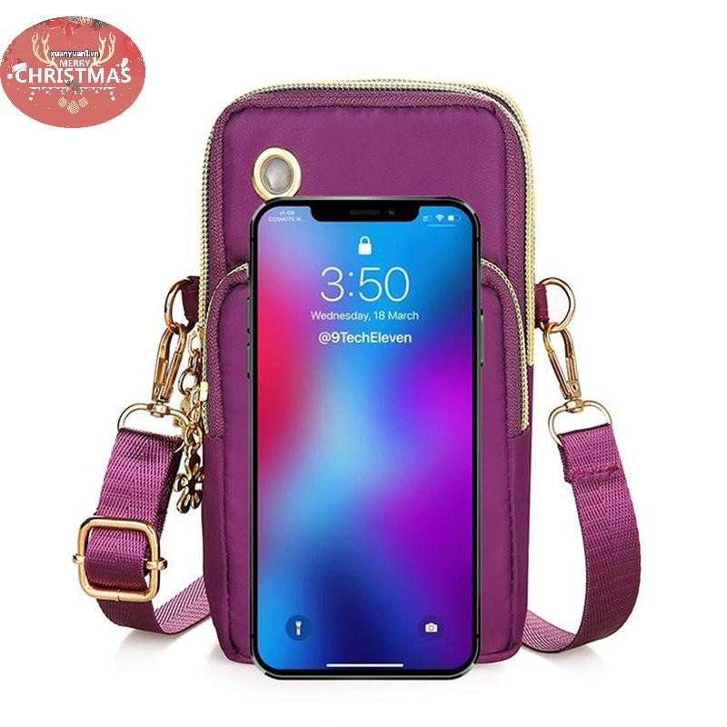 XUAN Nylon Chống Thấm Nước Nữ Đeo Ngang Điện Thoại Túi Đeo Vai Túi Nhỏ Ví Thắt Lưng VN