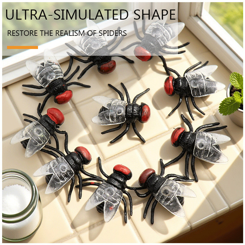 5 / 10 Chiếc Ruồi Đùa Prank Centipede Đồ Chơi Ngày Cá Giả Côn Trùng Halloween Tiện Ích