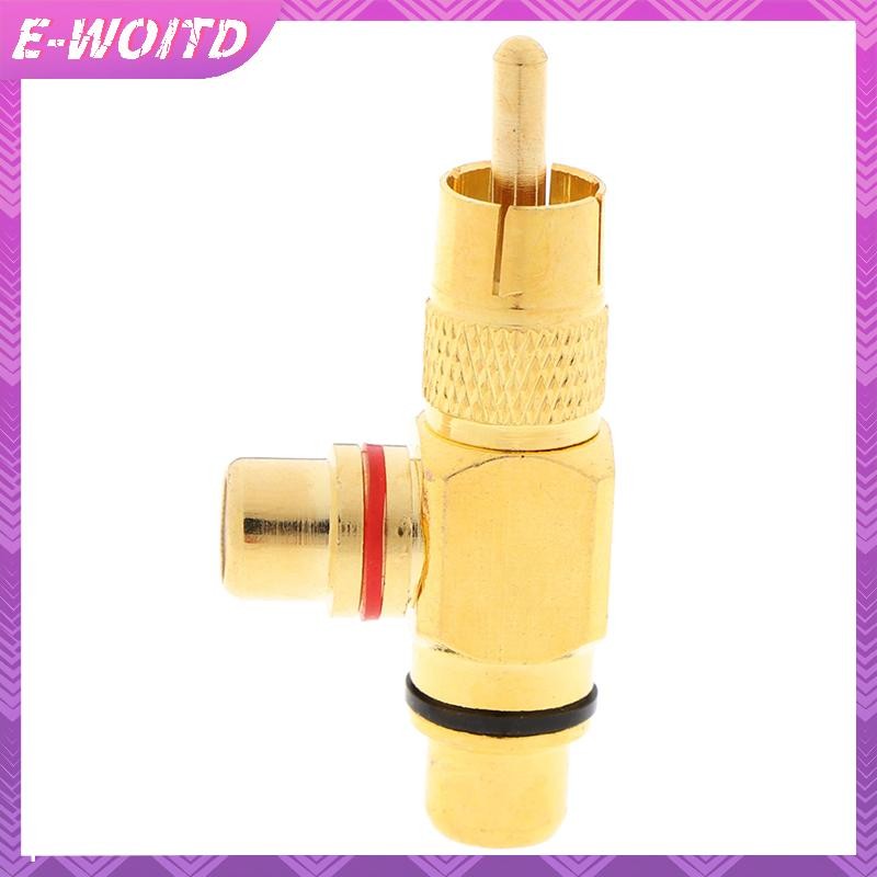 E-woitd 1 Chiếc Mạ Vàng 1 Nam Đến 2 Nữ RCA Bộ Chia Đồng Adapter AV Video Audio HNVN