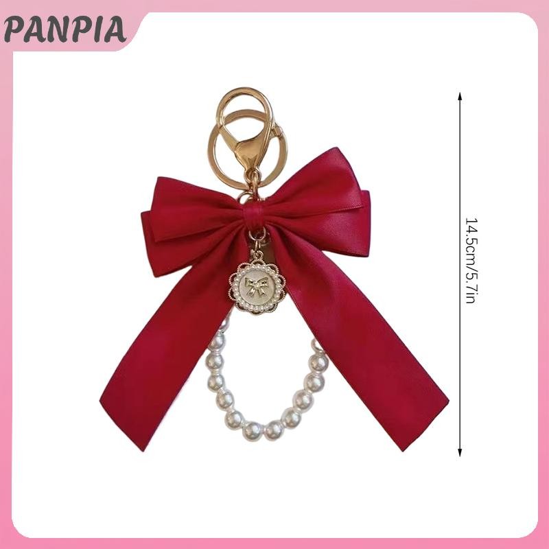 PNPIA-Key Túi Mặt Dây Chuyền Phụ Kiện Ngọc Trai Giả Nơ Móc Khóa Dễ Thương Đính Hạt Vòng Tay Cho Ví Túi Ba Lô Xe Charm Ruy Băng