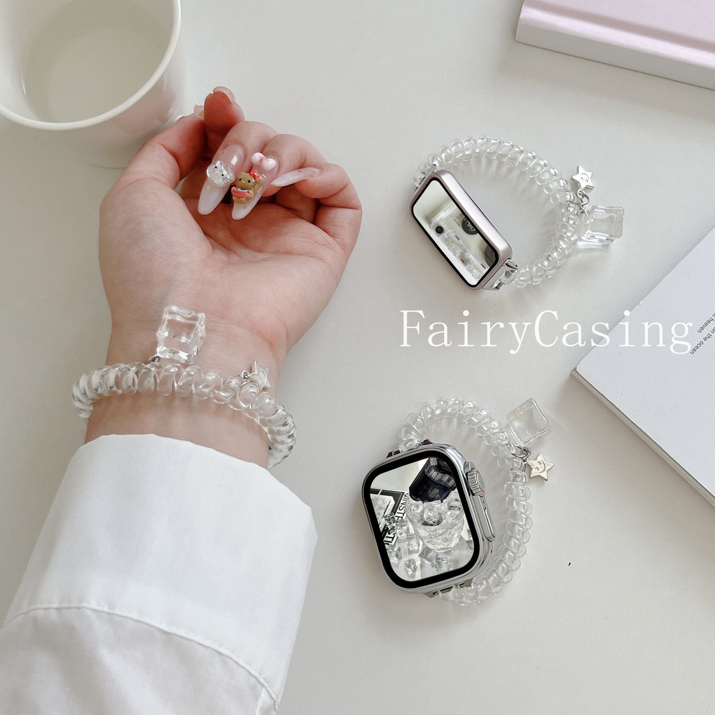 Dây đeo đồng hồ trong suốt có thể thu vào cho Mi Band 10 9 8 7 5 6 4 3 Vòng đeo tay đàn hồi Dây đeo cổ tay thể thao cho Miband 10pro