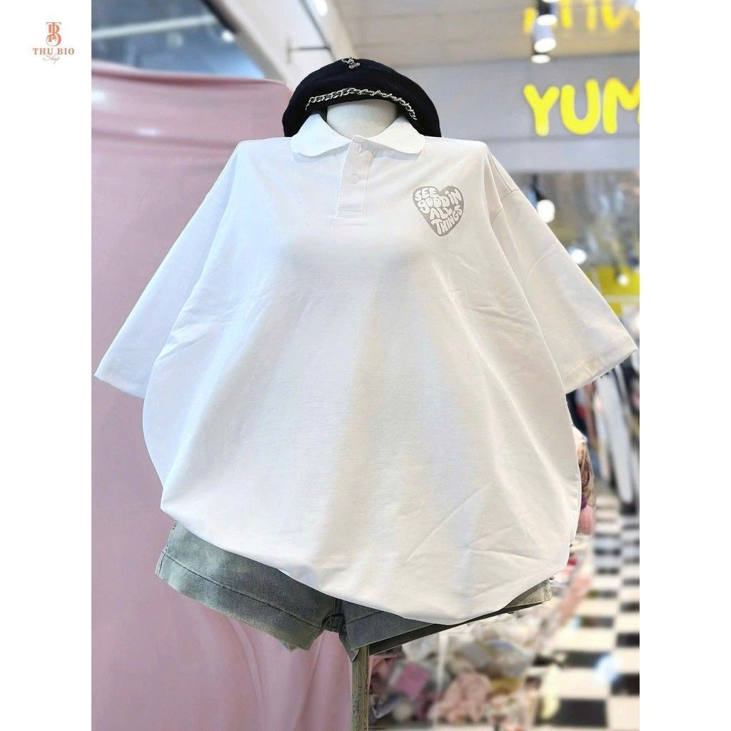 Tổng hợp mẫu áo phông form rộng tay lỡ chất cotton đẹp và phong cách-THUBIO98