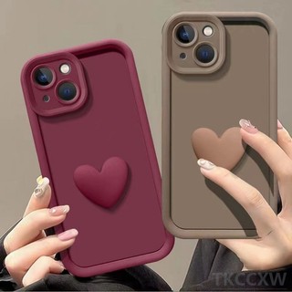 Ốp Điện Thoại Trái Tim Tình Yêu 3D Cho OPPO Reno 14 13 Pro 14F 13F A5 Pro A5X A5i 5G Trọn Gói Matte Chống Rơi Vỏ Bảo Vệ Mềm