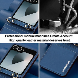 Ốp điện thoại mờ kinh doanh da cao cấp dành cho Samsung Galaxy Z Flip7 Flip4 Flip5 Flip6 Flip3 Card Holder
