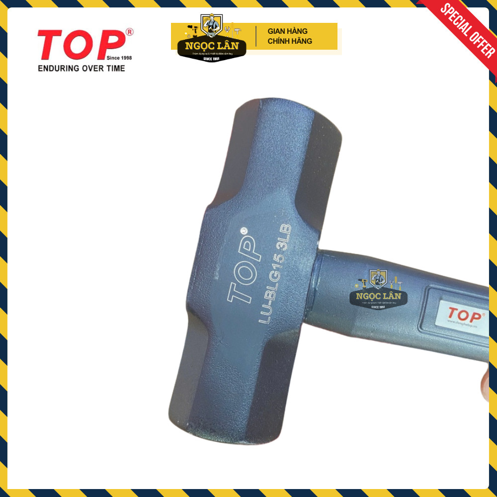 [Chính hãng TOP] Búa lục giác cán nhựa bọc cao su TOP 1kg, 2 kg, 3kg, 5kg Cao cấp