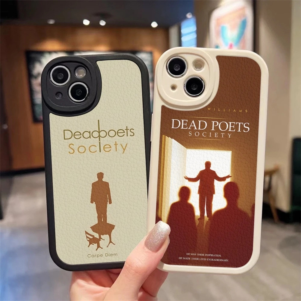 DY-2 Dead Poets Society Ốp Điện Thoại Cho Iphone 16 17,15 14 Pro Max 13 12 11 Mini Xs Puls Da Cừu Silicon Bao