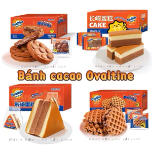 Bánh bông lan Socola Ovaltine Mix vị (thùng 500gr 10-12 bánh)