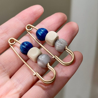 Bông tai cổ điển hạt nâu màu hoàng hôn và hổ phách